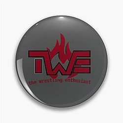 The Wrestling Enthusiast Red Logo Pin