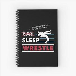 Eat Sleep Wrestle Gift Idea Wrestler Wrestling Coach graphic Spiral Notebook