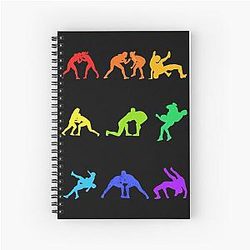 Colorful Wrestling Art Spiral Notebook