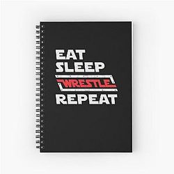 Eat Sleep Wrestle Repeat - wrestling shirt - wrestling gifts - wrestling player t-shirt - wrestling women - wrestling coach - wrestling coach gift - wrestling mom - wrestling men - wrestler gift Spiral Notebook