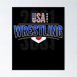 American Wrestling And Usa 2021 Or Freestyle Wrestling Poster