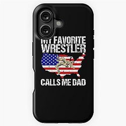 Favorite Wrestler Calls Me Dad USA Wrestling iPhone Tough Case