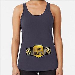 Wrestling Belt I Am Elite Choose Background Color Racerback Tank Top