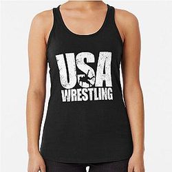 USA Wrestling Men's Wrestling Team American Wrestler Gear Racerback Tank Top