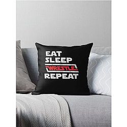 Eat Sleep Wrestle Repeat - wrestling shirt - wrestling gifts - wrestling player t-shirt - wrestling women - wrestling coach - wrestling coach gift - wrestling mom - wrestling men - wrestler gift Throw Pillow