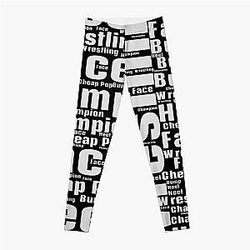 Wrestling Terms Word Box Style (Light letters for dark Tees) Leggings