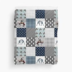 Wrestling Sport Checkered Pattern  Duvet Cover