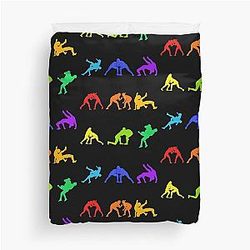 Colorful Wrestling Art Duvet Cover
