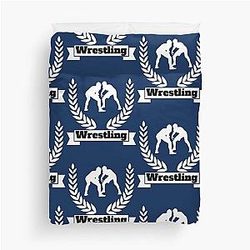Wrestling design for Teen players, Fans Duvet Cover