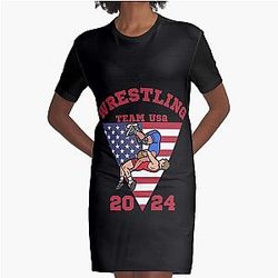Team USA wrestling  Graphic T-Shirt Dress
