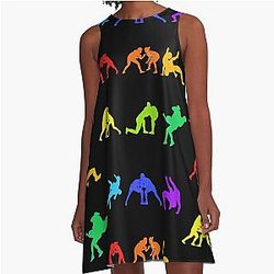 Colorful Wrestling Art A-Line Dress