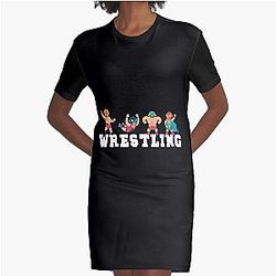 Wrestling Wrestler Fighter Martial Art Graphic T-Shirt Dress