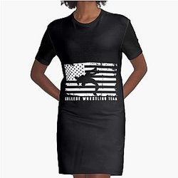 Wrestling Team Graphic T-Shirt Dress