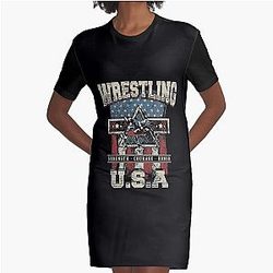 USA Wrestling - Strength - Courage - Honor - For Youth and Men Classic  Graphic T-Shirt Dress