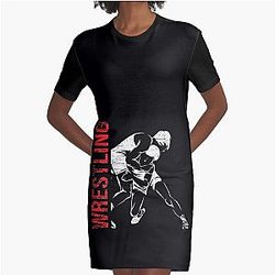 Wrestling Sport Graphic T-Shirt Dress