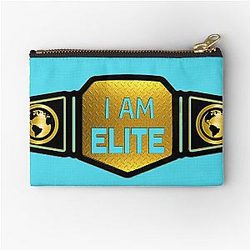 Wrestling Belt I Am Elite Choose Background Color Zipper Pouch