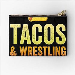 Wrestling All I Want Taco Silhouette Gift Light Zipper Pouch