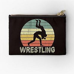 Retro Wrestling Shirt For Amateur Or Professional Wrestler "Back throw" T-shirt Design Wrestling Zipper Pouch