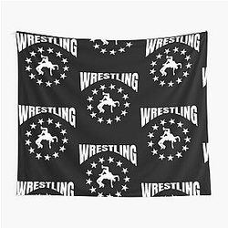 Wrestle design Wrestling Match Silhouette Gift Wrestler Boy Tapestry
