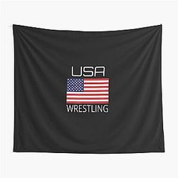 Wrestling Team Wrestle Usa American Flag Wrestler Coach Gift Tapestry