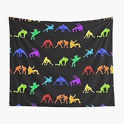 Colorful Wrestling Art Tapestry