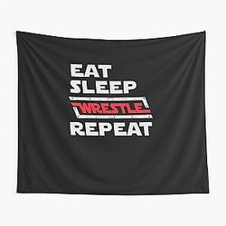 Eat Sleep Wrestle Repeat - wrestling shirt - wrestling gifts - wrestling player t-shirt - wrestling women - wrestling coach - wrestling coach gift - wrestling mom - wrestling men - wrestler gift Tapestry