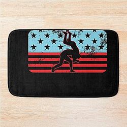 Patriot American Flag Stars Patriotic Wrestling Wrestle Ring Bath Mat