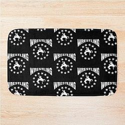 Wrestle design Wrestling Match Silhouette Gift Wrestler Boy Bath Mat