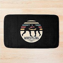 Vintage Retro Wrestling  Bath Mat