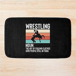 Wrestling Folding Clothes With People Still in Them Bath Mat