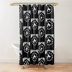 Wrestle design Wrestling Match Silhouette Gift Wrestler Boy Shower Curtain