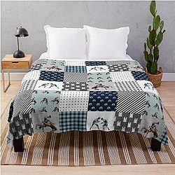 Wrestling Sport Checkered Pattern  Throw Blanket