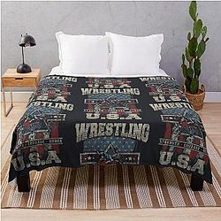 USA Wrestling - Strength - Courage - Honor - For Youth and Men Throw Blanket