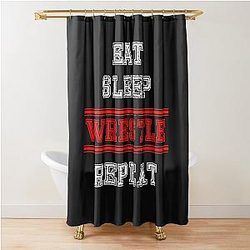 Wrestling Vintage T-Shirt Shower Curtain