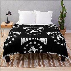 Wrestle design Wrestling Match Silhouette Gift Wrestler Boy Throw Blanket