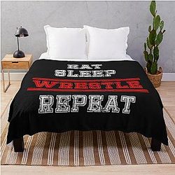 Wrestling Vintage T-Shirt Throw Blanket