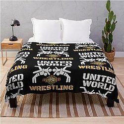 united world wrestling  masks  Throw Blanket