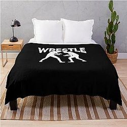 Wrestle funny wrestling fan wrestler lover Throw Blanket