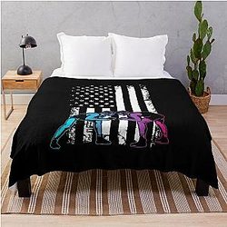 Wrestling Flag Wrestler Wrestling Fighting Throw Blanket