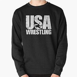 USA Wrestling Men's Wrestling Team American Wrestler Gear Pullover Sweatshirt