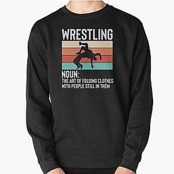 Wrestling Folding Clothes With People Still in Them Pullover Sweatshirt