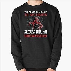 This Sport Pushes Me Funny Wrestling Wrestler Wrestle Pullover Sweatshirt