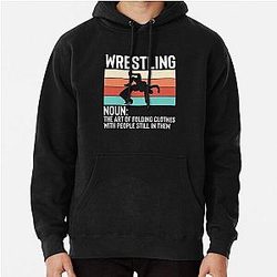 Wrestling Folding Clothes With People Still in Them Pullover Hoodie