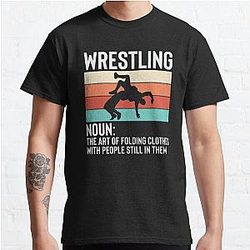 Wrestling Folding Clothes With People Still in Them Classic T-Shirt