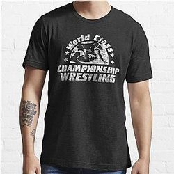 of World Class Championship Wrestling distressed in white Essential T-Shirt