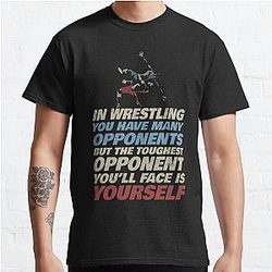 Wrestling Wrestle Gift for Wrestler College  - The Toughest Opponent is Yourself shirts Gift Classic T-Shirt