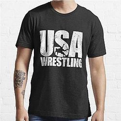 USA Wrestling Men's Wrestling Team American Wrestler Gear Essential T-Shirt