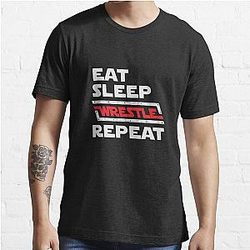 Eat Sleep Wrestle Repeat - wrestling shirt - wrestling gifts - wrestling player t-shirt - wrestling women - wrestling coach - wrestling coach gift - wrestling mom - wrestling men - wrestler gift Essential T-Shirt