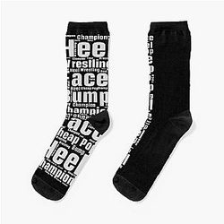 Wrestling Terms Word Box Style (Light letters for dark Tees) Socks