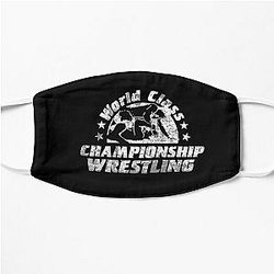 of World Class Championship Wrestling distressed in white Flat Mask